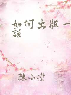 如何出版一部小说