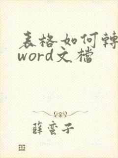 表格如何转换成word文档