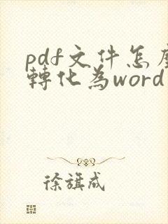 pdf文件怎么转化为word文件