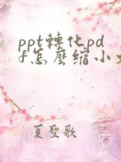 ppt转化pdf怎么缩小文件