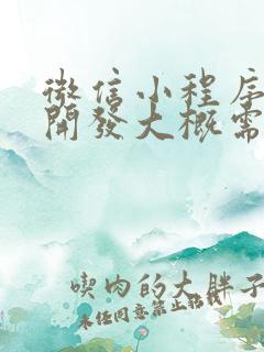 微信小程序商城开发大概需要多少钱