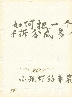 如何把一个pdf拆分成多个pdf