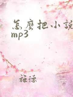 怎么把小说导入mp3