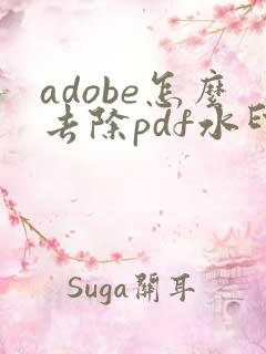 adobe怎么去除pdf水印