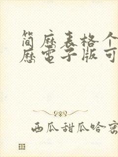 简历表格个人简历电子版可编辑