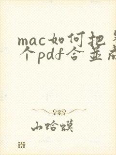 mac如何把多个pdf合并成一个pdf
