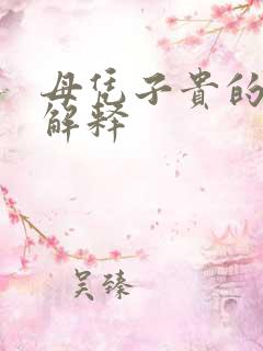 母凭子贵的正确解释