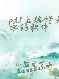 pdf上编辑文字的软件