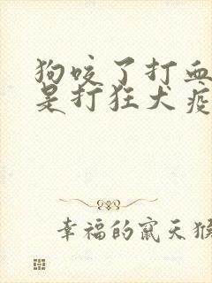 狗咬了打血清还是打狂犬疫苗