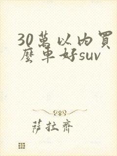 30万以内买什么车好suv