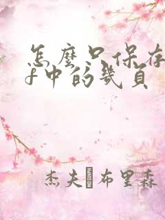 怎么只保存pdf中的几页