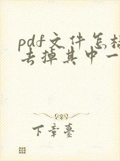 pdf文件怎样去掉其中一页
