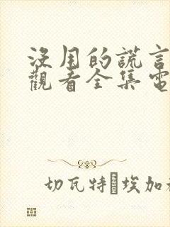 没用的谎言免费观看全集电视剧