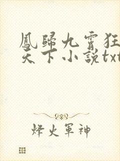 凤归九霄狂妃逆天下小说txt