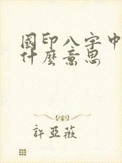 国印八字中代表什么意思