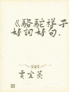 《骆驼祥子》的好词好句.