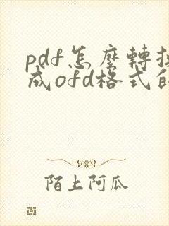 pdf怎么转换成ofd格式的电子发票