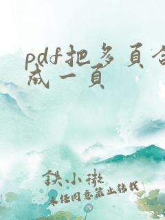 pdf把多页合成一页
