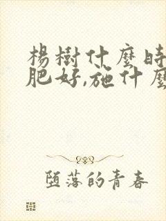 杨树什么时候施肥好,施什么肥好?
