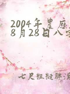2004年农历8月28日八字命运