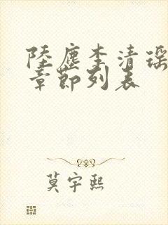陆尘李清瑶最新章节列表