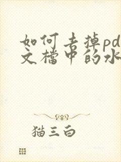 如何去掉pdf文档中的水印文字