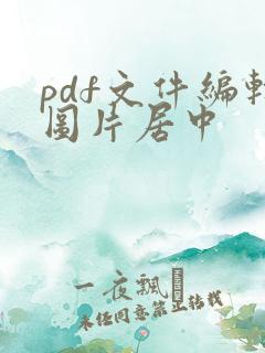 pdf文件编辑图片居中