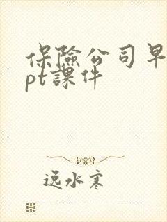 保险公司早会ppt课件
