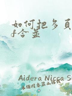 如何把多页pdf合并