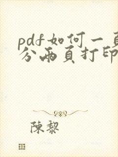 pdf如何一页分两页打印