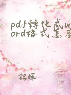 pdf转化成word格式怎么弄