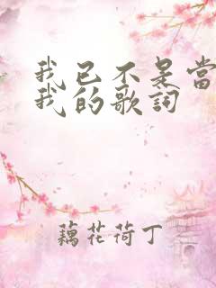 我已不是当年的我的歌词