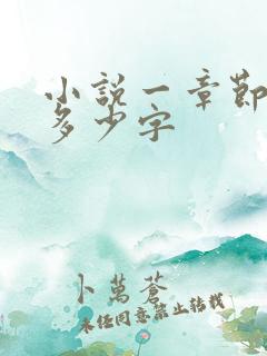 小说一章节大约多少字