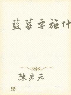蓝莓要施什么肥