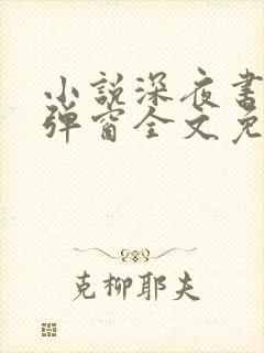 小说深夜书屋无弹窗全文免费阅读