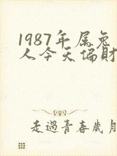 1987年属兔人今天偏财运