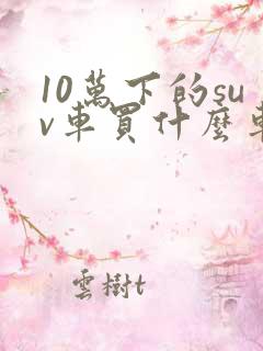 10万下的suv车买什么车好
