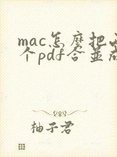 mac怎么把两个pdf合并成一个