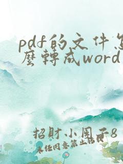 pdf的文件怎么转成word文档