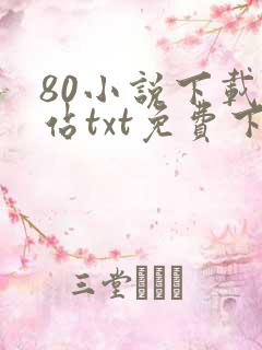80小说下载网站txt免费下载