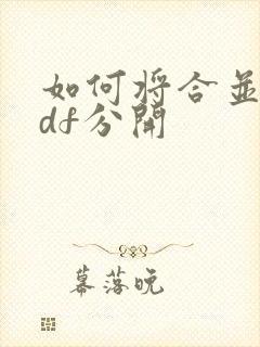 如何将合并的pdf分开