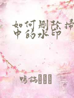 如何删除扫描件中的水印