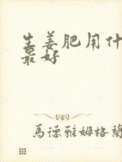 生姜肥用什么肥最好