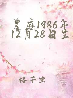 农历1986年12月28日生八字