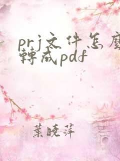 prj文件怎么转成pdf