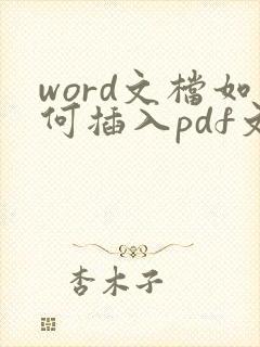 word文档如何插入pdf文件