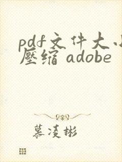 pdf文件大小压缩 adobe