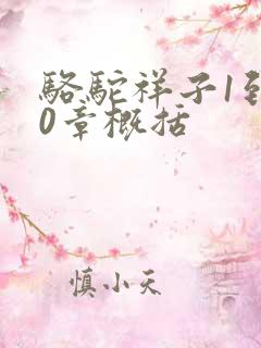 骆驼祥子1到10章概括