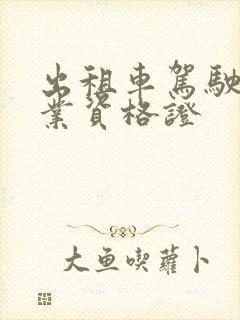 出租车驾驶员从业资格证