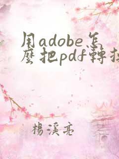 用adobe怎么把pdf转换成word
